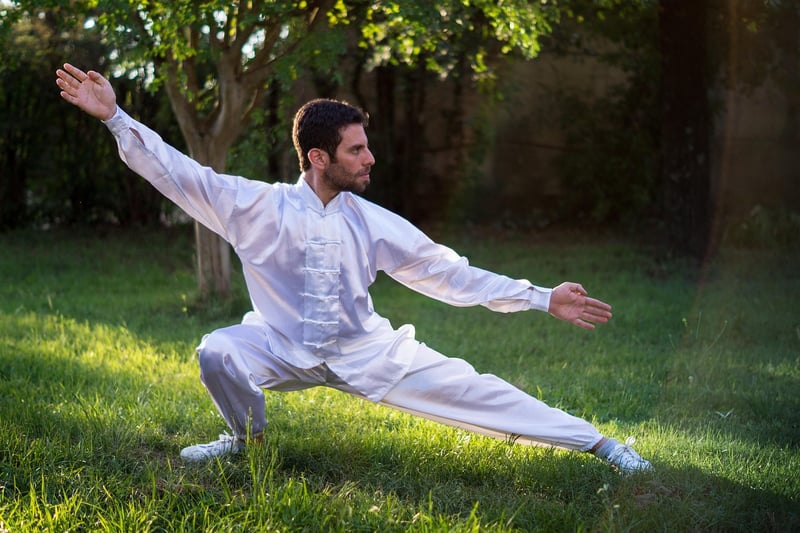 Senior man doing Tai Chi
